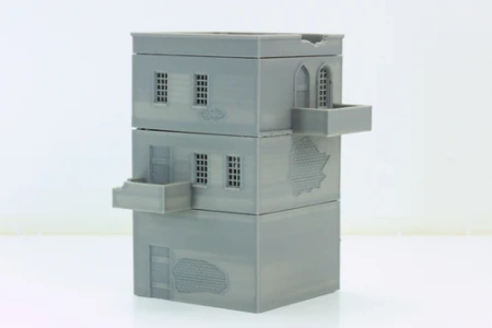 PM - Arab Urban Building - Corner House - 3D Printed - 28mm