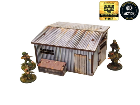 MICRO ART - WW2 NORMANDY LARGE TIN SHED (28MM)