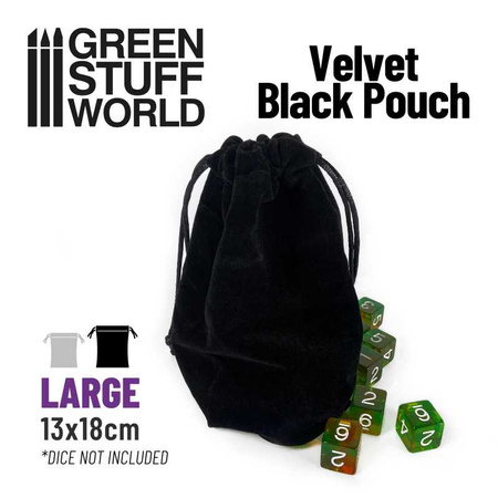 GSW - LARGE Velvet Black Pouch with Drawstrings