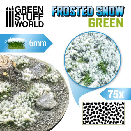 GSW - Shrubs TUFTS - 6mm FROSTED SNOW - GREEN