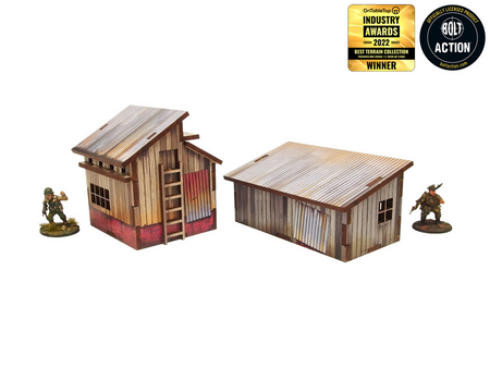 MICRO ART - WW2 NORMANDY SMALL SHEDS W. DOVECOTE (28MM)