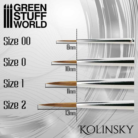 Green Stuff World Pędzel Kolinsky SILVER SERIES - rozmiar 2