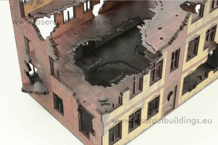 Kamienica ceglana I gen. II wersja zniszczona LBHP0231 - prepaint - 1:56 / 28mm