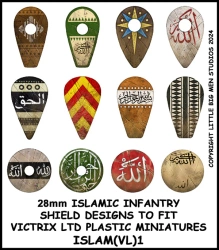 Islamic Infantry Shield Transfers 1 – Kalkomanie do tarcz średniowiecznych wojowników islamskich
