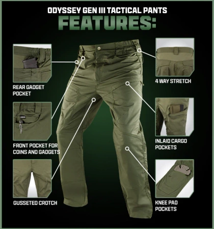 Spodnie Taktyczne Odyssey Pants Gen III Olive Condor