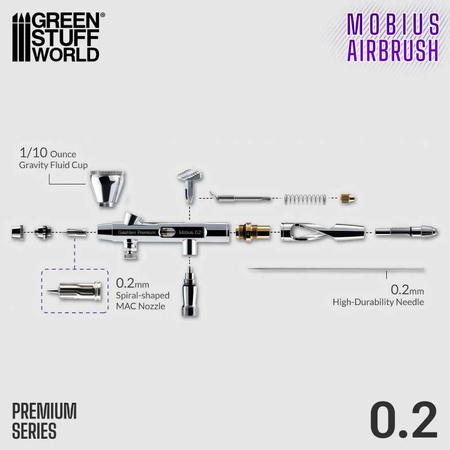 GSW - Premium Series GHPM-Mobius Airbrush 0.2mm