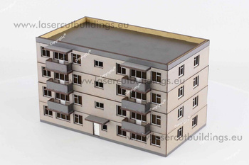 Blok z balkonami II LBHP0056b - prepaint - 1:56 / 28mm