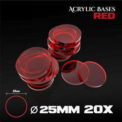 GSW - Acrylic Bases - Round 25 mm CLEAR RED