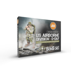 AK Interactive US AIRBORNE DIVISION, D-DAY WARGAME STARTER SET 14 COLORS & 1 FIGURE (EXCLUSIVE 101ST RADIO OPERATOR)